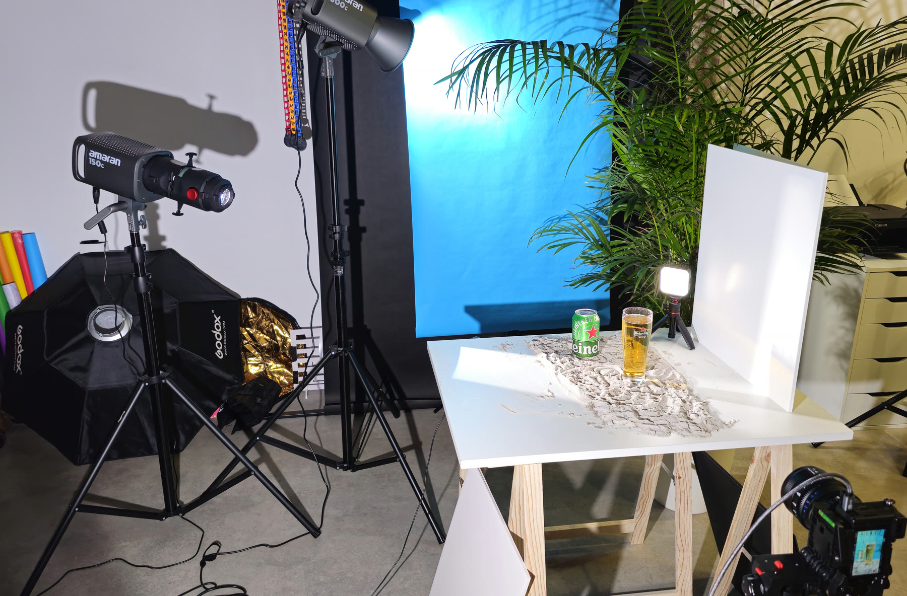 Studio-opstelling van Studio Lumex tijdens een productshoot